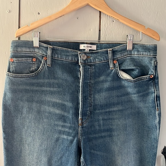 Re/Done 90s High Rise Ankle Crop Jeans Size 32 New - Picture 3 of 11
